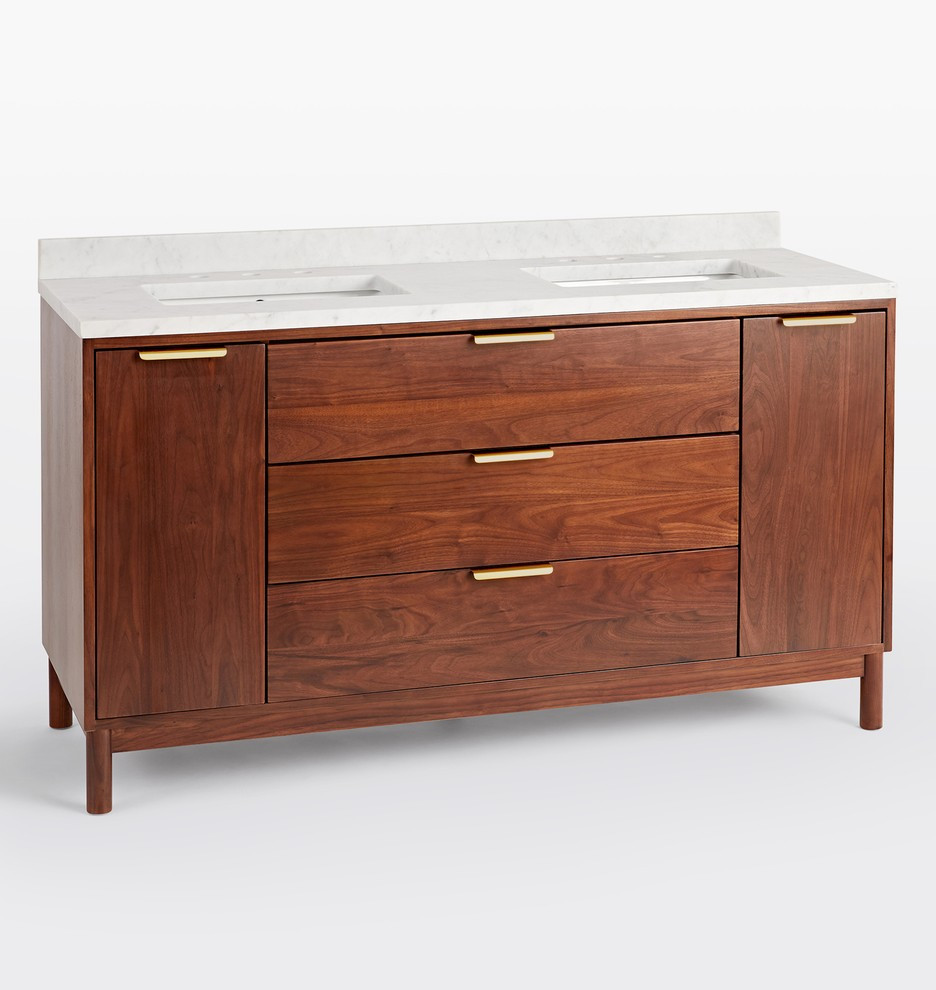 Warrenton Walnut Double Vanity | Rejuvenation