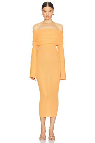 SER.O.YA Tallulah Midi Dress in Papaya from Revolve.com | Revolve Clothing (Global)
