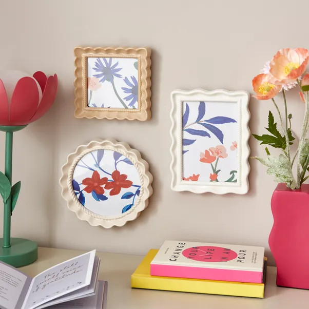 Set of 3 Scalloped Decorative Photo Frames | Dunelm