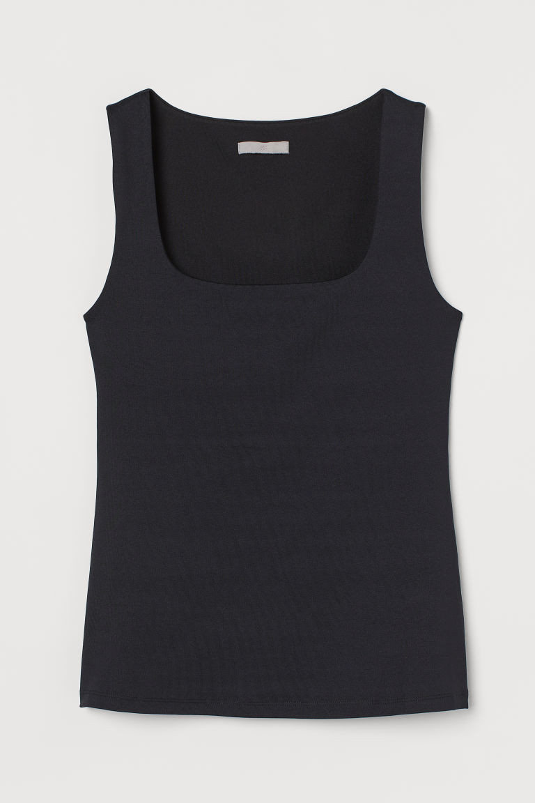 H & M - Fitted Tank Top - Black | H&M (US + CA)