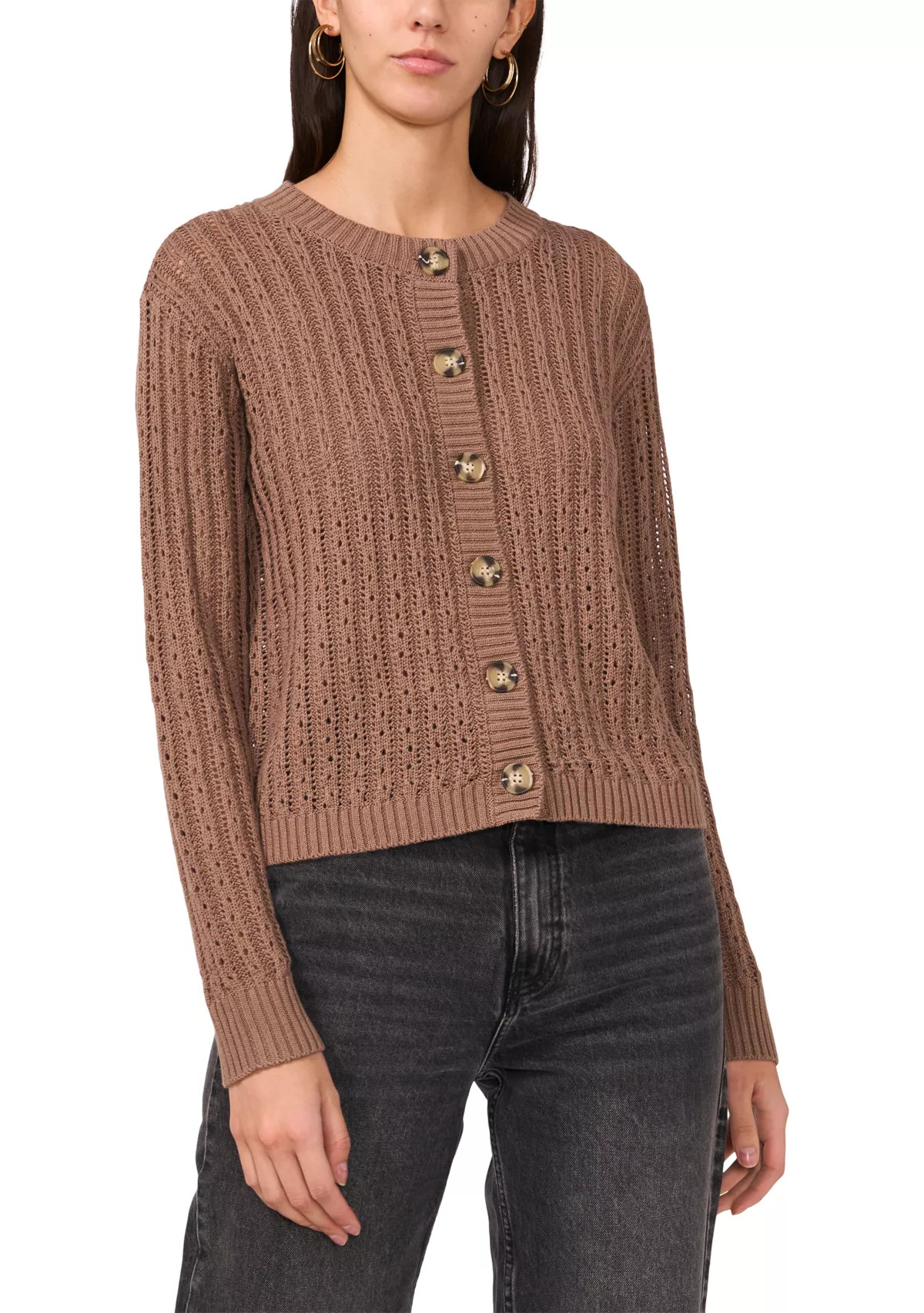 Women's Button Front Pointelle Cardigan | Belk