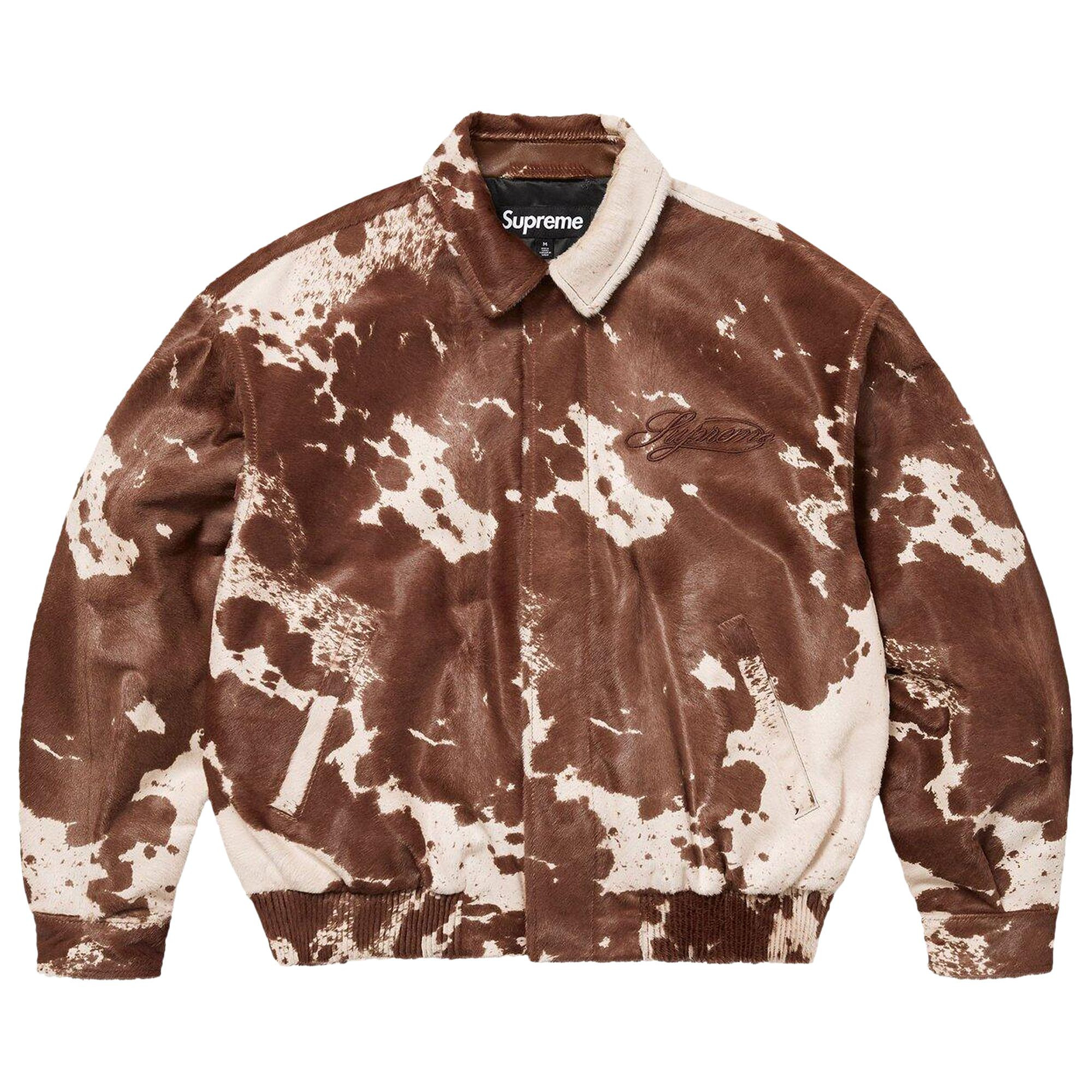 Supreme Ponyhair Varsity Jacket 'Cow' | Multi-Color | Men's Size M | GOAT