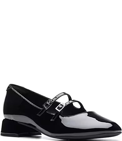 Clarks Signature Daiss 30 Shine Patent Leather Double Strap Mary Jane Pumps - 5.5 | Dillard's