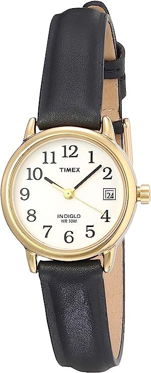 Timex Women's Indiglo Easy Reader Quartz Analog Leather Strap Watch with Date Feature | Amazon (US)