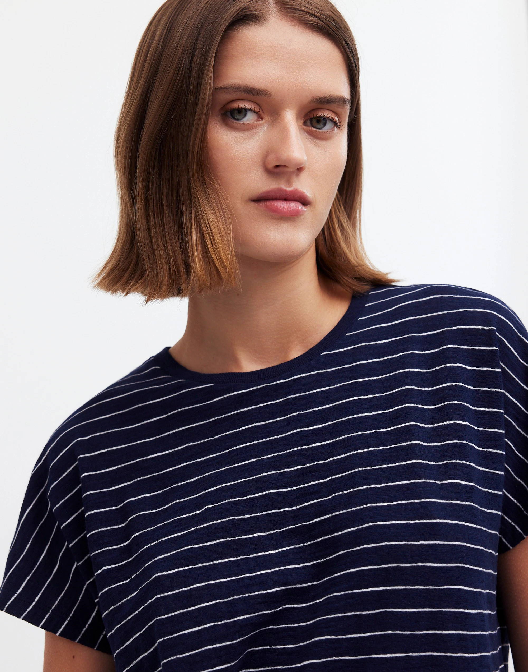 Dolman-Sleeve Crewneck Tee in Slub Stripe | Madewell