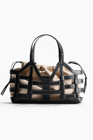 H & M - Large Drawstring-Detail Tote Bag - Black | H&M (US + CA)