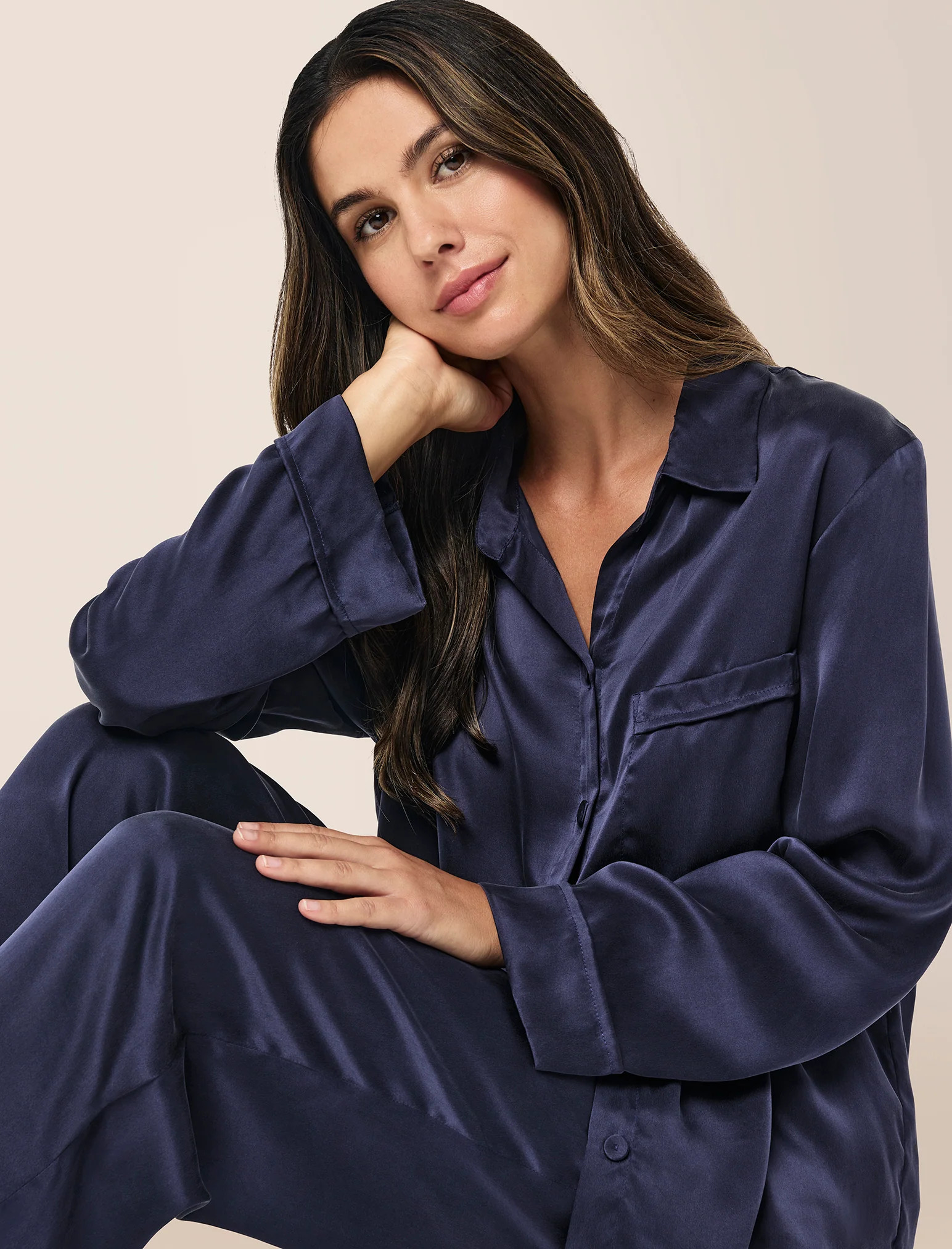 Audrey Washable Silk Full Length PJ Set | Papinelle Sleepwear US