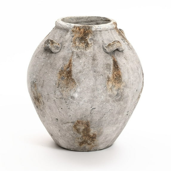 LuxenHome Mottled Brown and White Terracotta 12-Inch Tall Indoor and Outdoor Jug Vase with Handle... | Walmart (US)