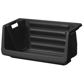55 Gallon Multipurpose Stackable Space Saving Heavy Duty Storage Bin in Black | The Home Depot