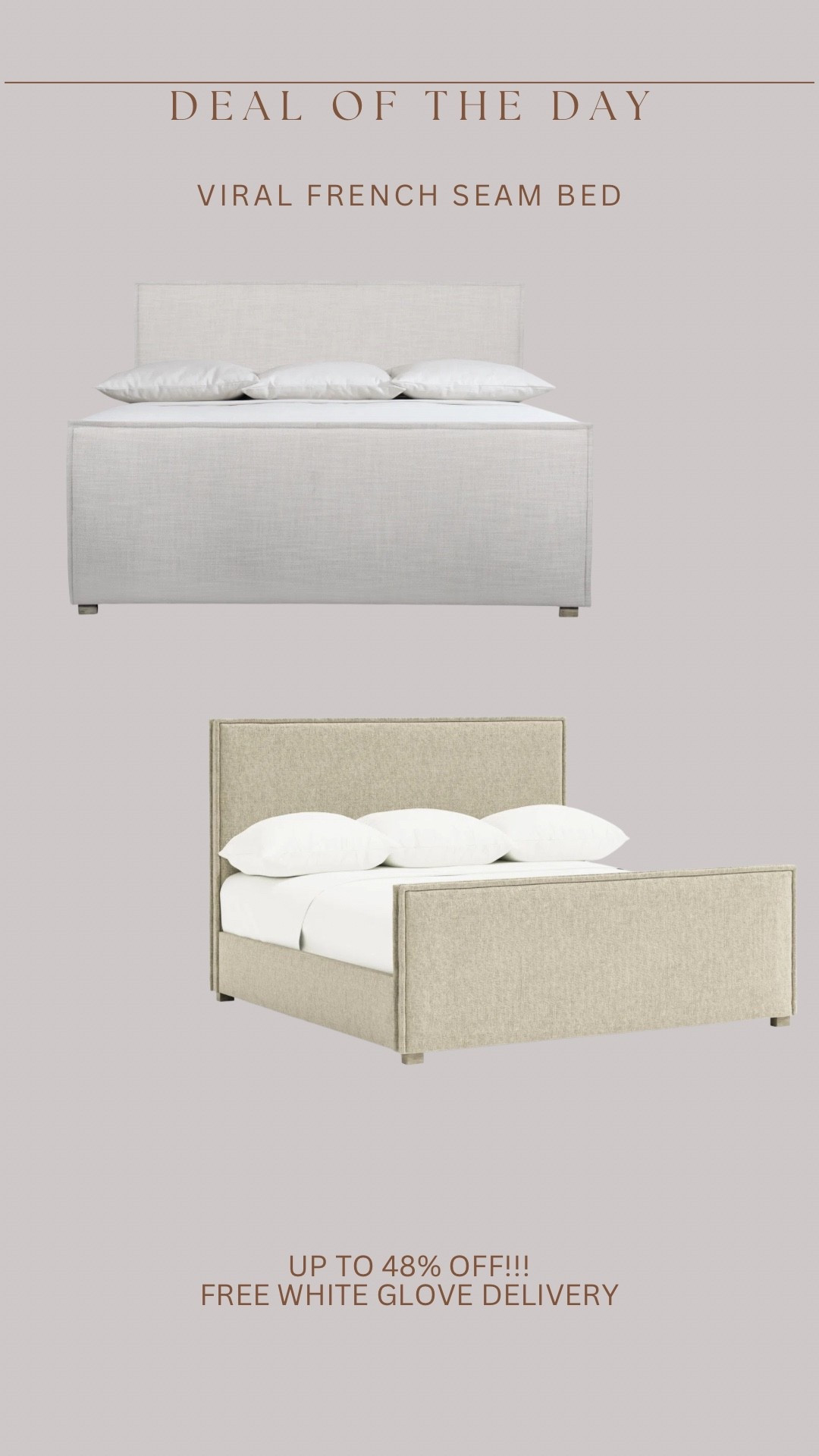 If you missed the viral French seam bed sale over Black Friday, it’s back on major sale, comes in a new color, and has free white glove delivery & assembly 😍🚨🙌🏻

#LTKSaleAlert #LTKHome