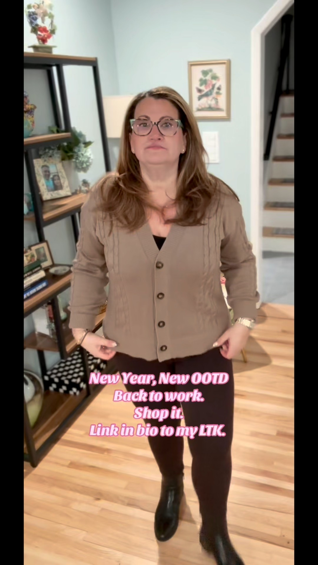 Love this cardigan sweater. Perfect length for us petite, midsize girls. Shop it on my LTK page! Click on the LinkTree link in my bio! 🛍️💖 #fyp #midsizefashion #fashion #style 

#LTKMidsize #LTKFindsUnder50