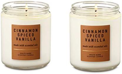 Bath and Body Works 2 Pack Cinnamon Spiced Vanilla Single Wick Candle. 7 Oz. | Amazon (US)