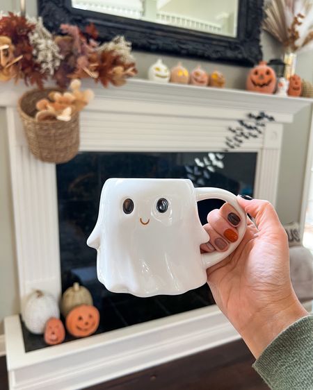 Fall mantle 2023. Halloween mugs. Fall nails. Halloween fireplace decor. Halloween decor. Halloween decorations. Ghost decor. Ghost mug. Target finds. Target home. Fall pumpkins. Pumpkin decor. terracotta pumpkins. Bat decorations. Bat decor. Amazon finds. 

#LTKHalloween #LTKhome #LTKSeasonal