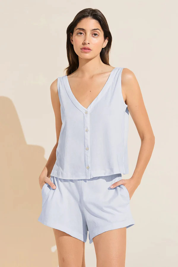Organic Pima Cotton Tank & Short PJ Set - Ice Blue | Eberjey