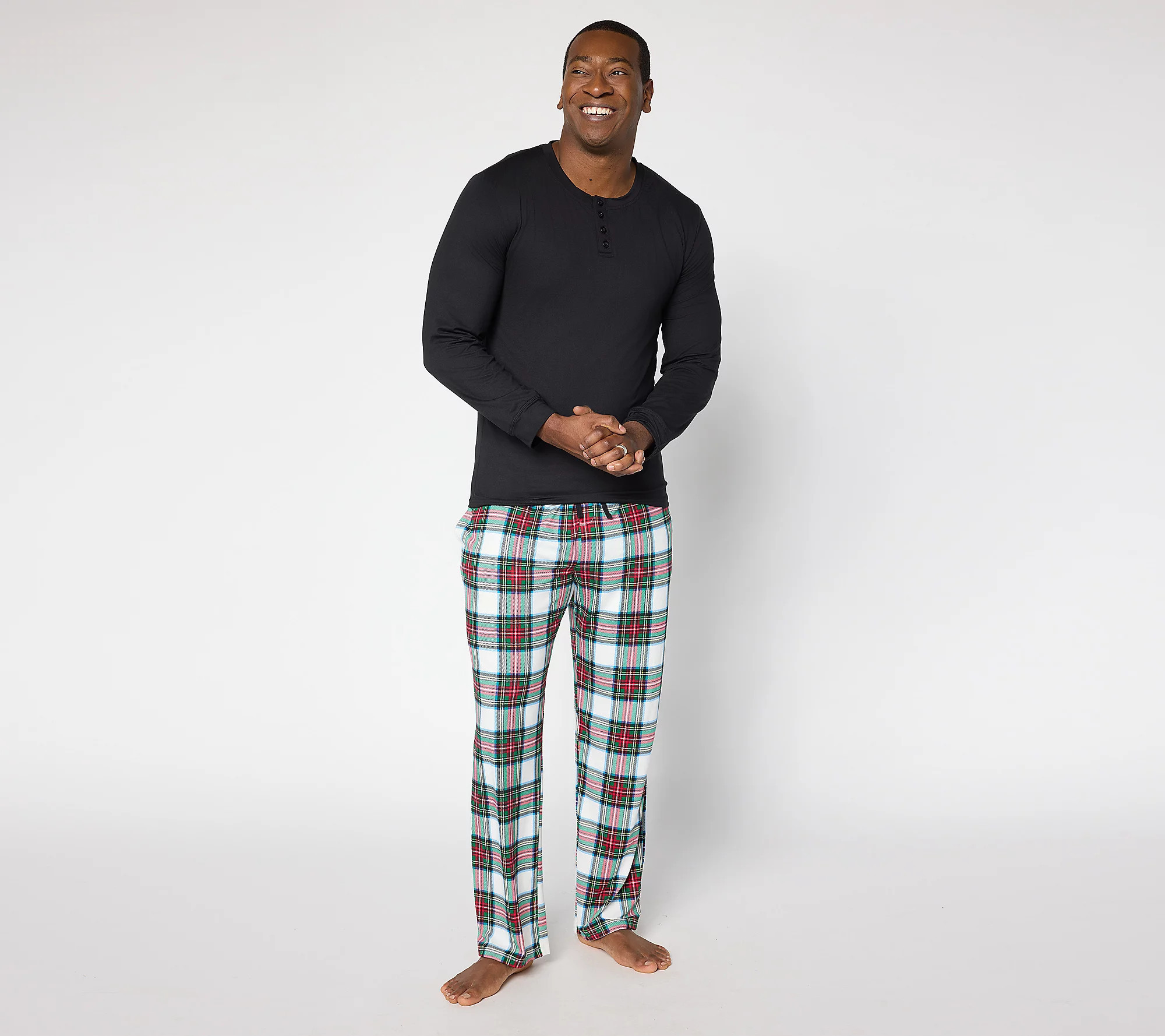 MUK LUKS Men's Henley Printed Pajama Set | QVC