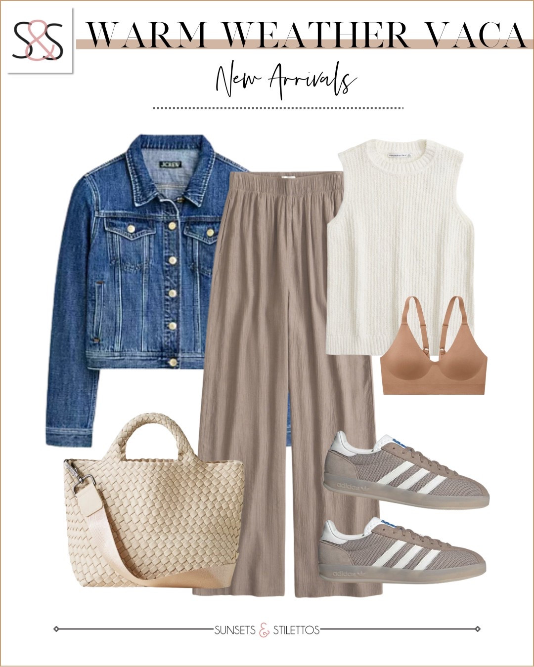 These wide leg pants with a vest and a denim jean jacket are great for Spring! Also loving these amazing sneakers - even for work!

Sunsets and Stilettos, workwear, adidas sneakers 

#LTKTravel #LTKWorkwear #LTKOver40