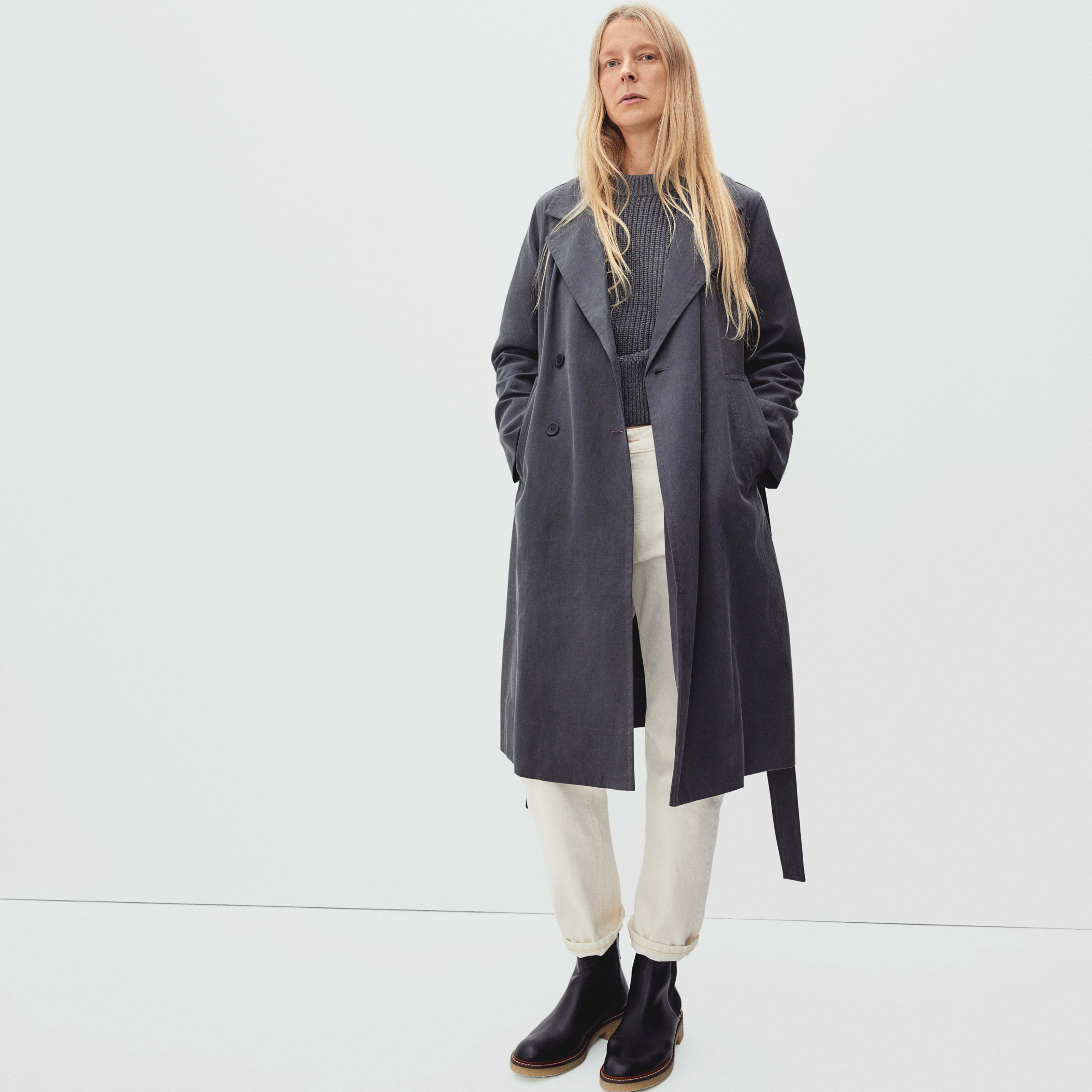 Women's Drape Trench by Everlane in Slate Grey, Size XS | Everlane