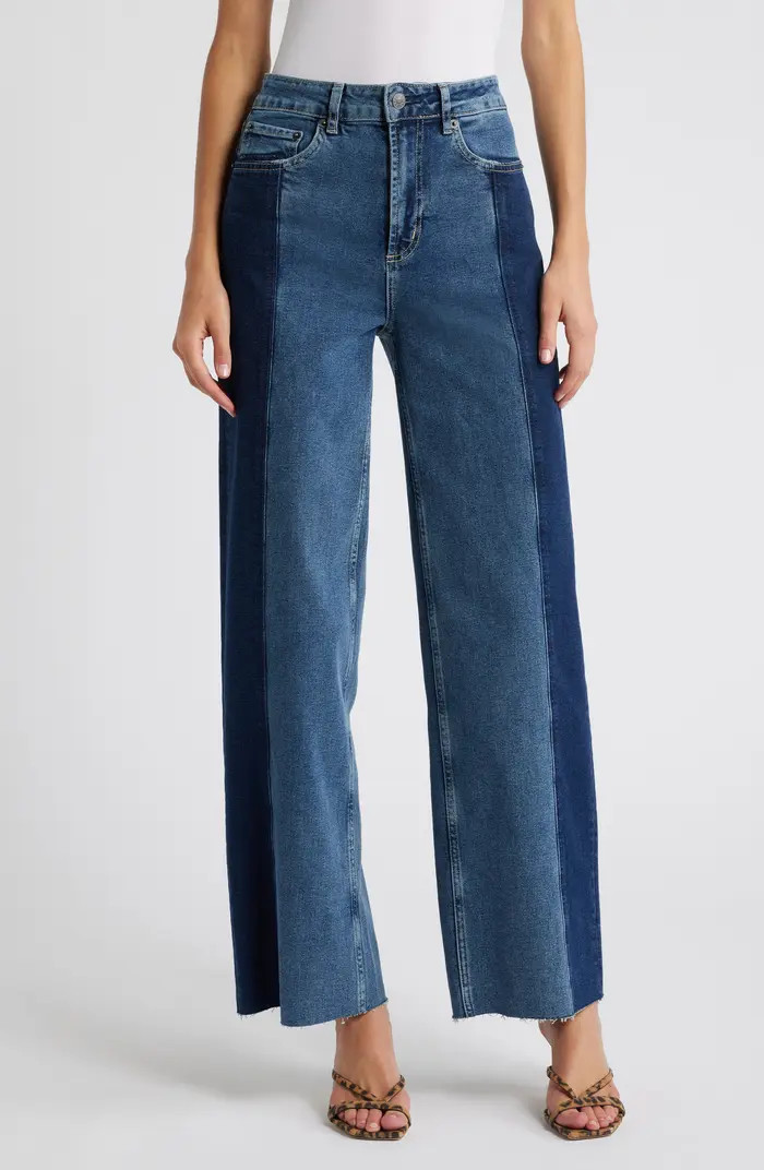 Getty Panel High Waist Wide Leg Jeans | Nordstrom