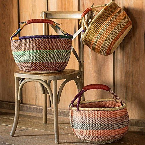 Vivaterra Ghanaian Variant Striped Bolga Market Basket | Amazon (US)