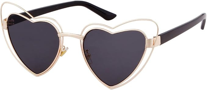 GIFIORE Heart Sunglasses Vintage Cat Eye Clout Goggles Retro Kurt Cobain Glasses | Amazon (US)