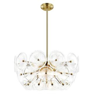 Light Society Chambery 6-Light Brushed Brass Chandelier with Clear Glass Shades-LS-C325-BB-CL - T... | The Home Depot