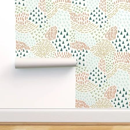 Removable Water-Activated Wallpaper Abstract In Large Shapes Designs Lines | Walmart (US)
