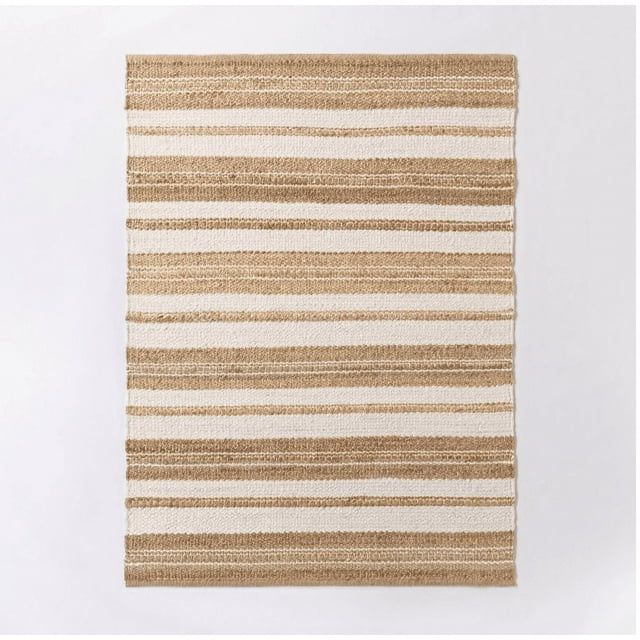 5'x7' Riverton Hand Woven Striped Jute/Wool Area Rug Tan - Threshold by with Studio McGee | Walmart (US)