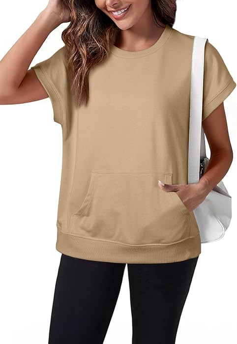 SHEWIN Women Summer Trendy Sweatshirt Casual Dressy Shirts Work Tops | Amazon (US)