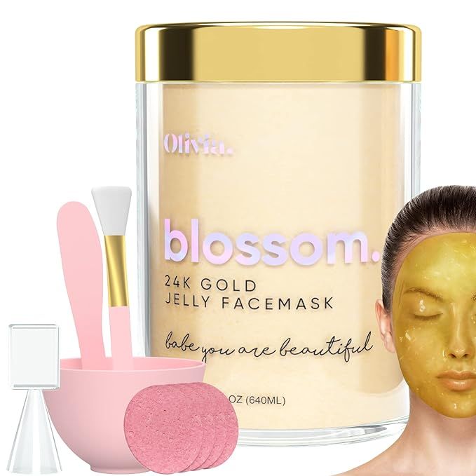 Olivia Jelly Face Mask Luxury Set - 24k Gold Facial Care Peel Off Mask, 22 Fl Oz       Add to Log... | Amazon (US)
