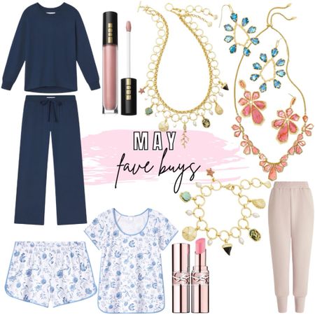 May faves - lake pajamas, Kendra Scott jewelry, lipgloss, varley joggers 



#LTKStyleTip #LTKSeasonal #LTKFindsUnder100