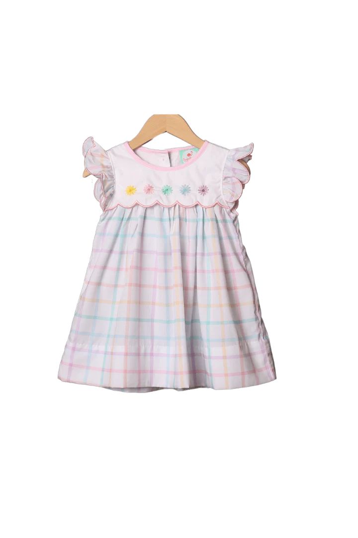 Embroidered Daisy Pastel Dress | The Smocked Flamingo