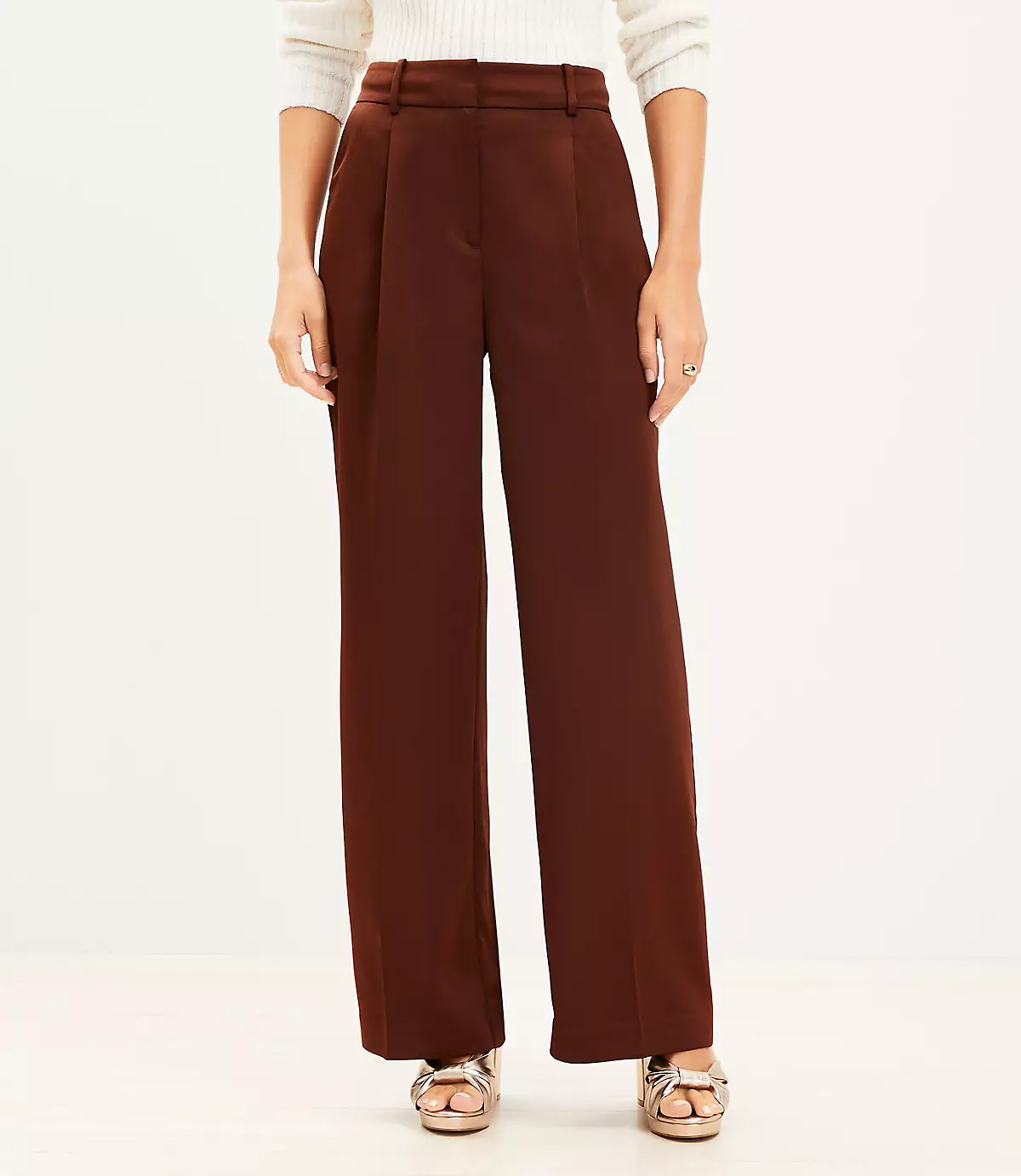 Peyton Trouser Pants in Satin | LOFT