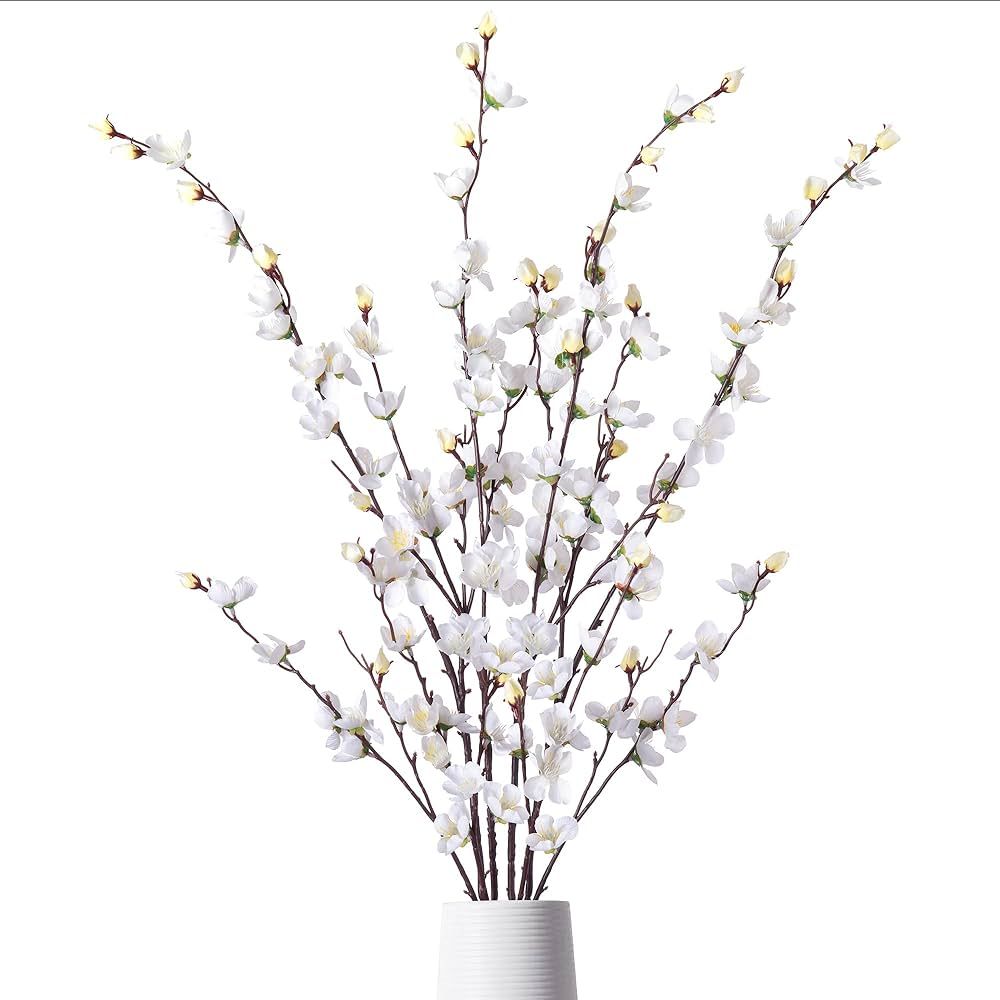 4PCS Artificial Plum Blossom, Silk Wintersweet Branches Arrangements for Wedding Office Party Hot... | Amazon (US)