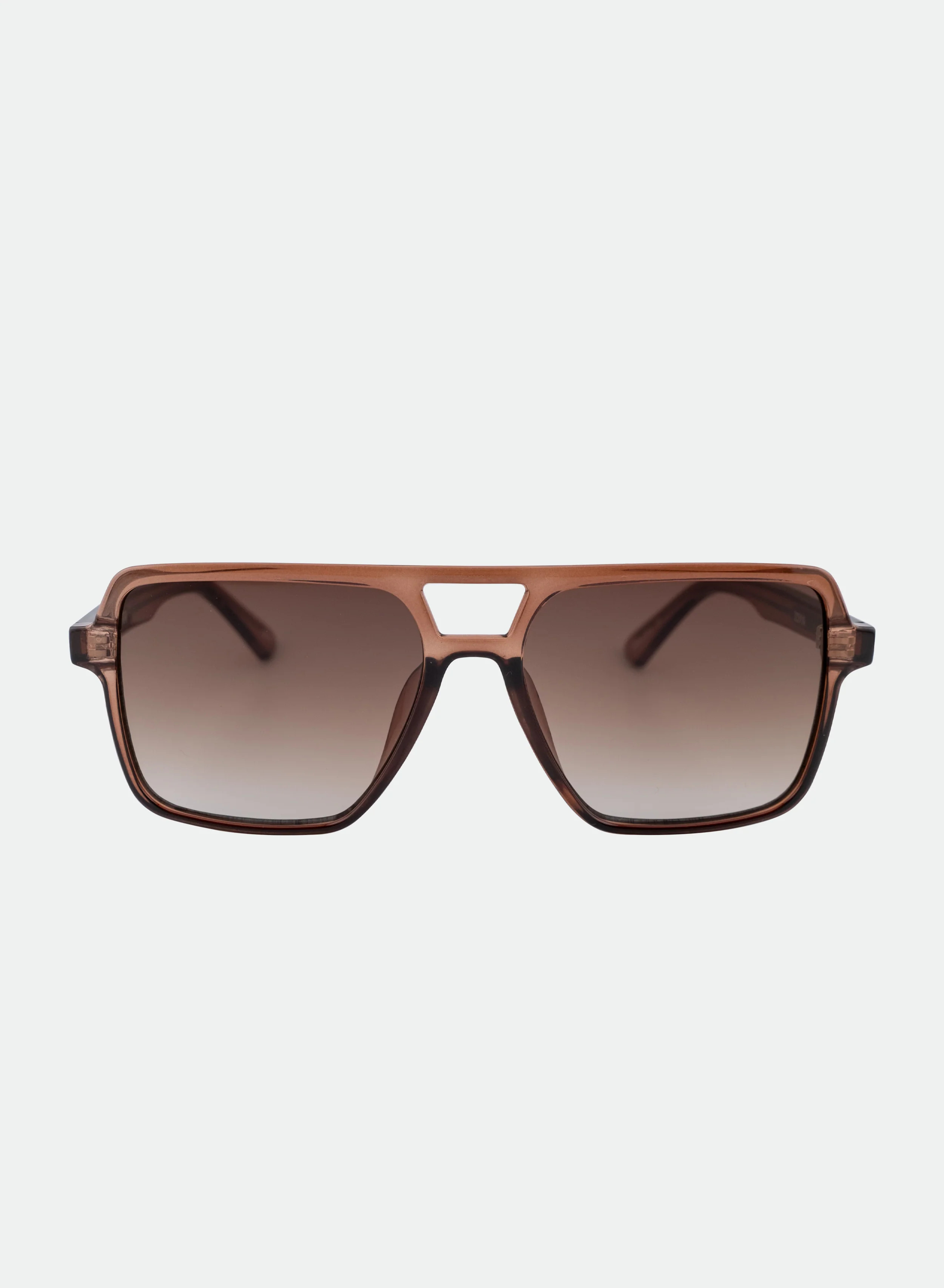 Square Aviator Sunglasses-Transparent Maple Frame with Brown Lens | Otra Eyewear