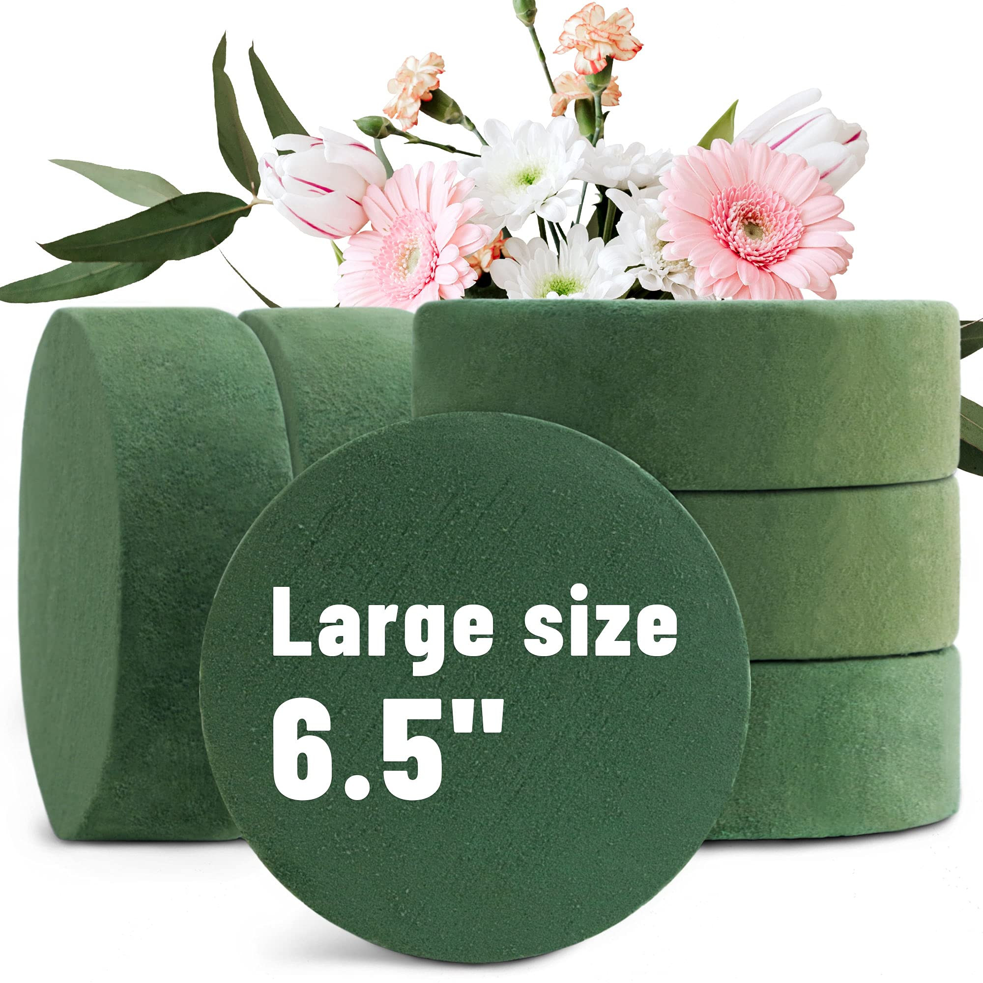Max Shape 6 Packs Round Floral Foam Blocks，6.5'' Large Dry Floral Foam for Artificial Flowers,F... | Amazon (US)