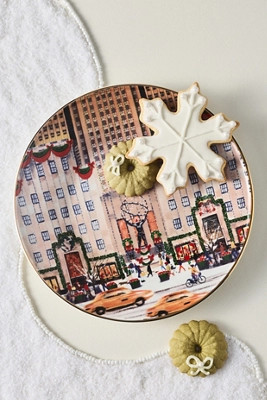 Holiday in the City Stoneware Dessert Plate | Anthropologie (US)