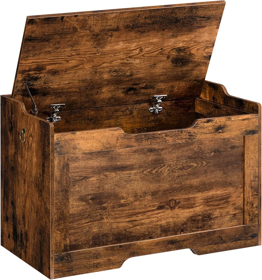 HOOBRO Storage Chest, Storage Bench with Safety Hinge, Retro Storage Organizer, 29.5" L Storage T... | Amazon (US)