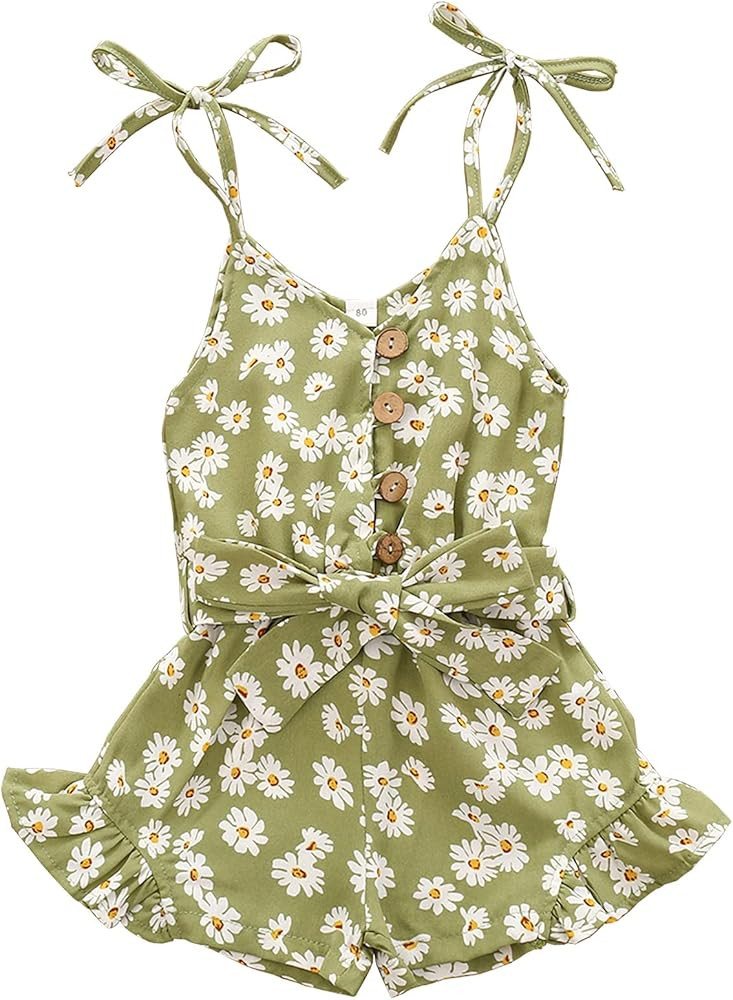Toddler Girl Clothes Baby Summer Cute Halter Romper 6 Months to 5 Years Old | Amazon (US)