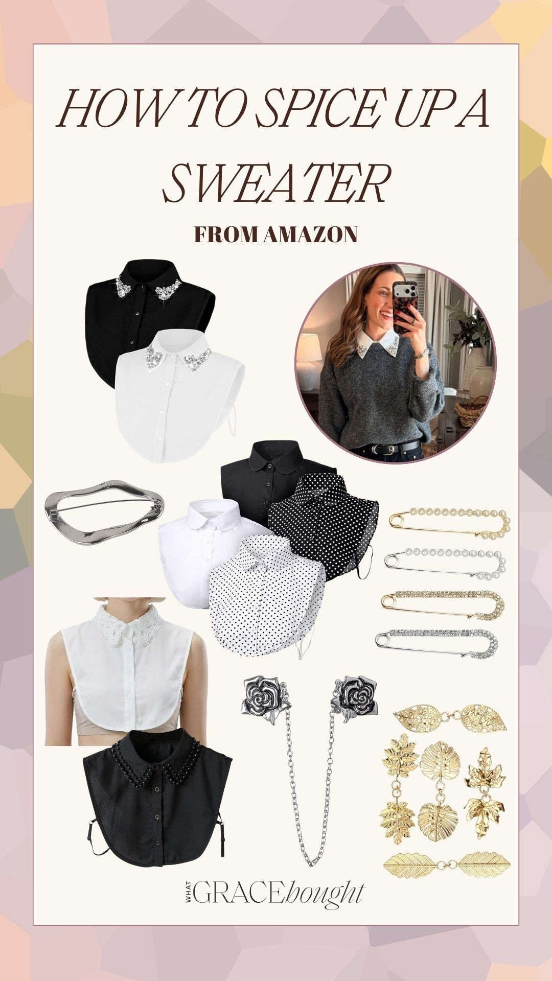 How to spice up a sweater! Loving these collars to spice up an outfit! 