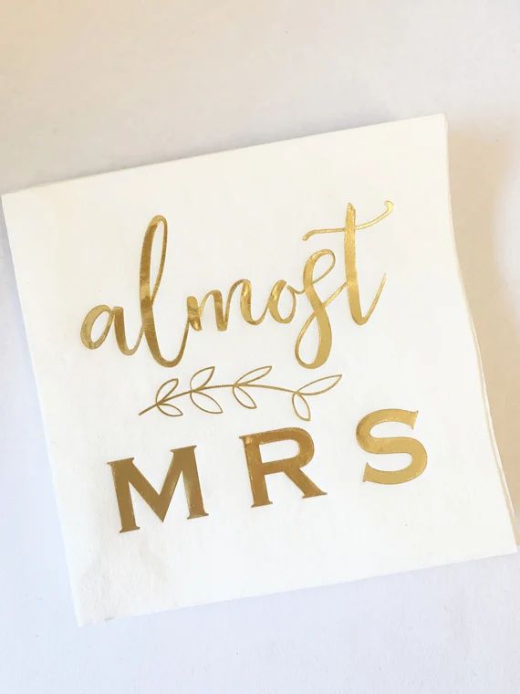 Almost Mrs. Bridal Shower Cocktail Napkins | Etsy (US)