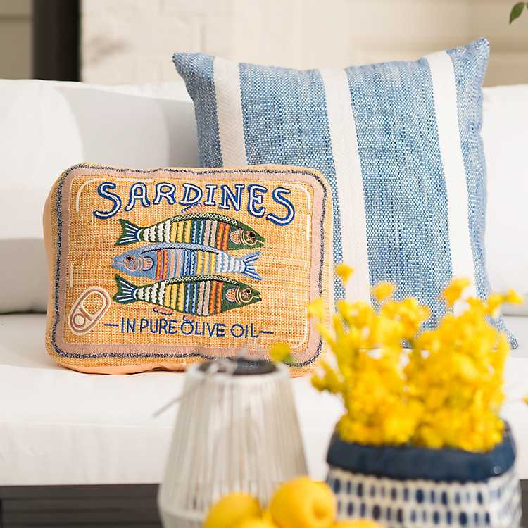 Sardines Tin Outdoor Pillow | Kirklands