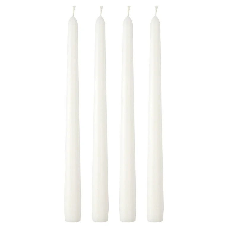 Mainstays Unscented Taper Candle, White, 4-Pack, 10 Inches Long | Walmart (US)