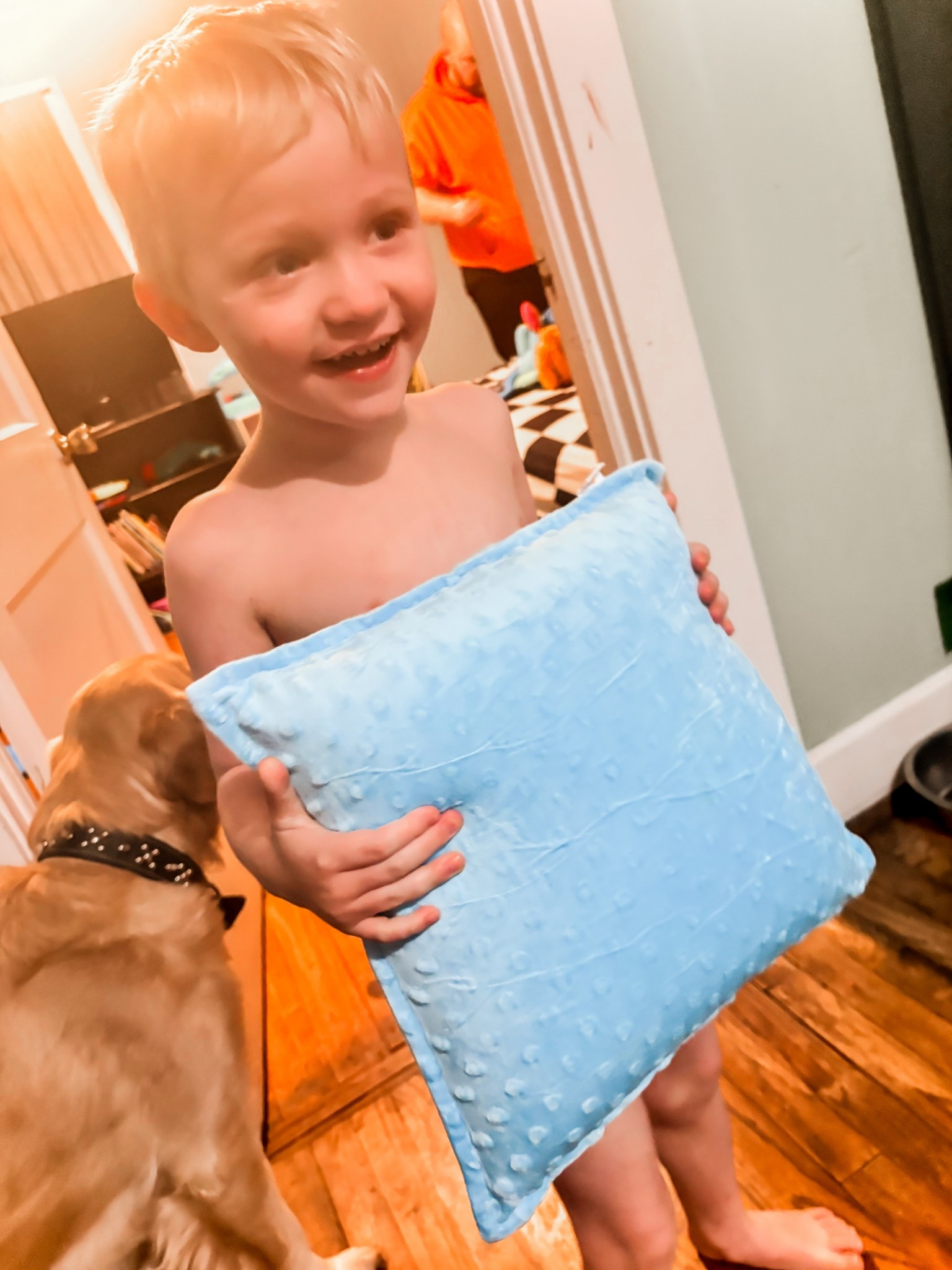 He is in his pull up by the way. Dage loves to snuggle up with the hugger pillow for a cozy sensation and a sense of security. The moment you hug it, the pillow begins to vibrate. It provides a warm cuddle and a feeling of calm for anyone looking to find relaxation and emotional balance. It can be your little one’s companion in times of worry or stress, providing a safe space to take a deep breath and find their center. Let it become their go to source of comfort and tranquility .

#LTKmomlife #LTKgrwm #LTKKids
