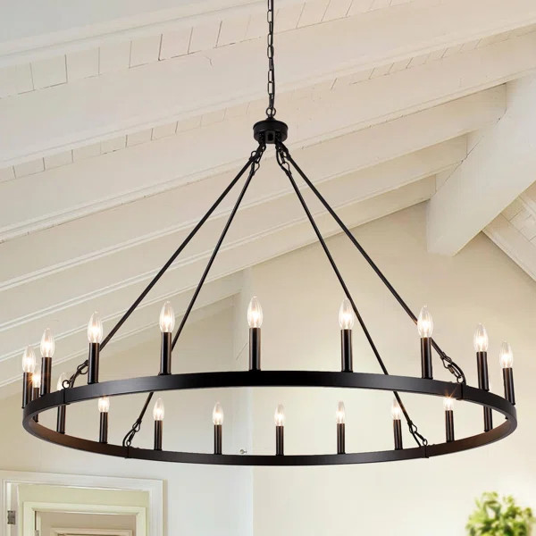 Triste 20 - Light Dimmable Wagon Wheel Chandelier | Wayfair North America