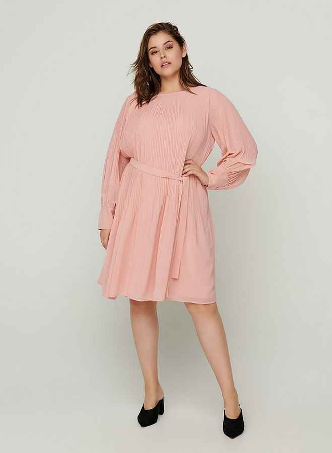 Zizzi Plisseekleid Große Größen Damen Langarm Plissée Kleid mit Rundhals online kaufen | OTTO | OTTO (DE)