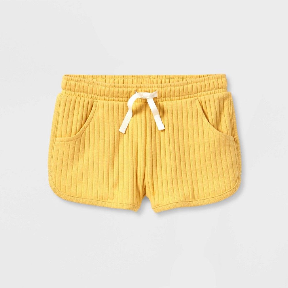 Girls' Rib Pull-On Shorts - Cat & Jack Mustard Yellow XS | Target