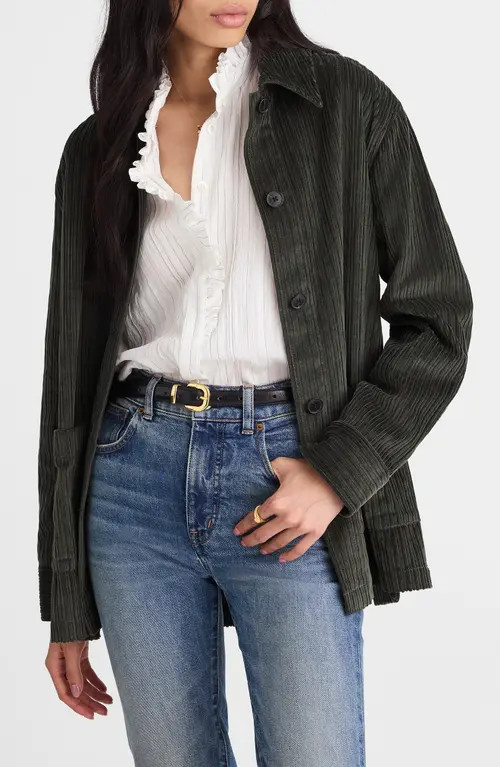 Madewell Variegated Corduroy Chore Jacket in Graphite Green at Nordstrom, Size Xx-Small | Nordstrom