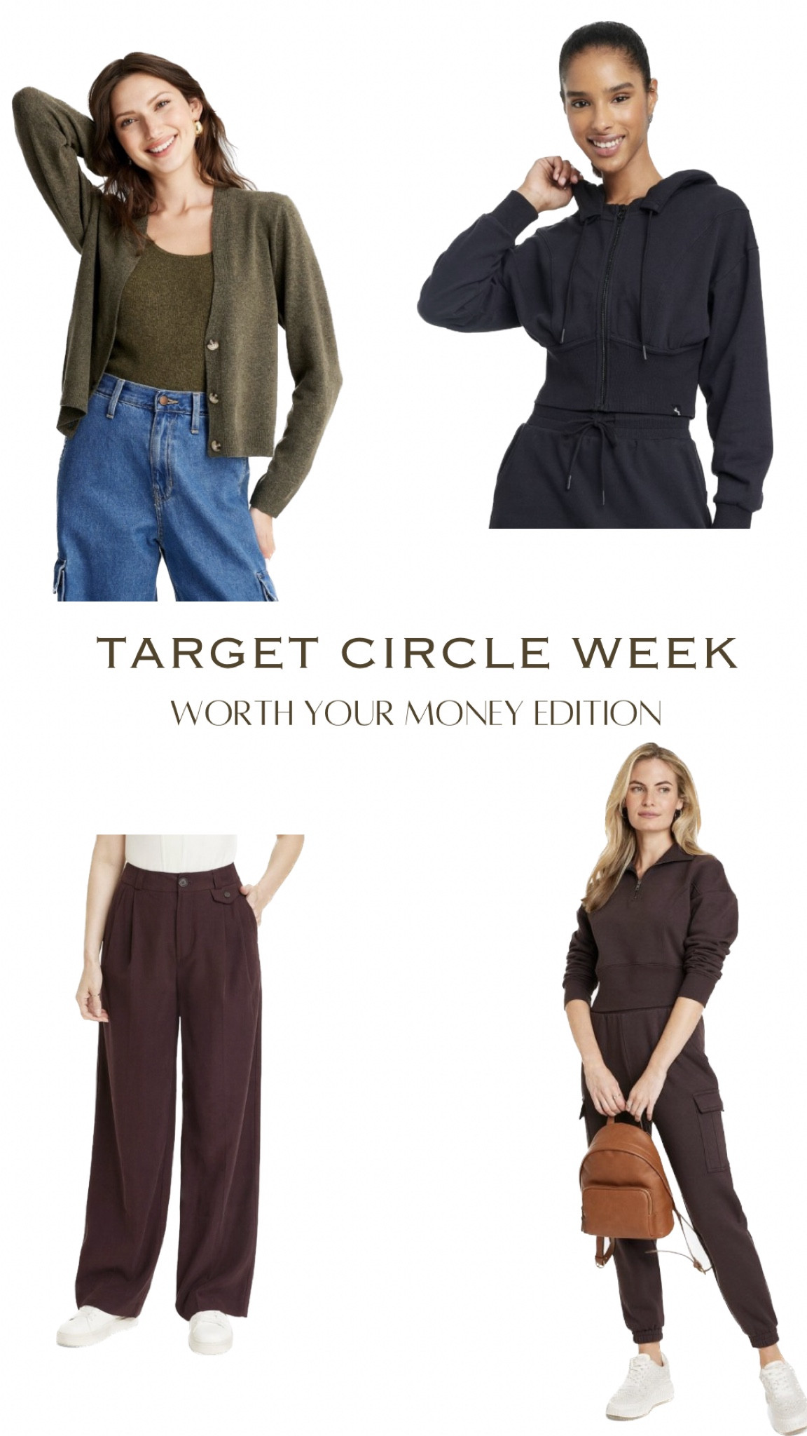 All my favorites from the target sale! Take 30% off with target circle on all these great items. I’ve been living in the brown sweatpant set 🤎

Capsule / fall outfits / neutral palette / target sale  

#LTKfindsunder50 #LTKSeasonal #LTKsalealert