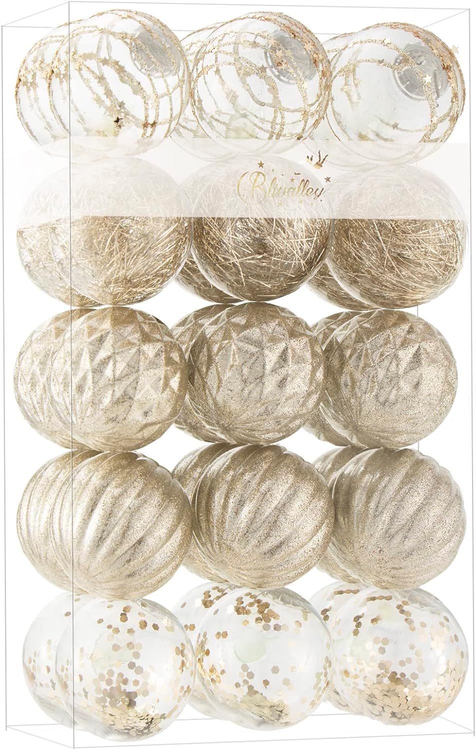 Amazon.com: Blivalley 60mm/2.36" Christmas Ball Ornaments 30Pcs Shatterproof Clear Plastic Xmas D... | Amazon (US)