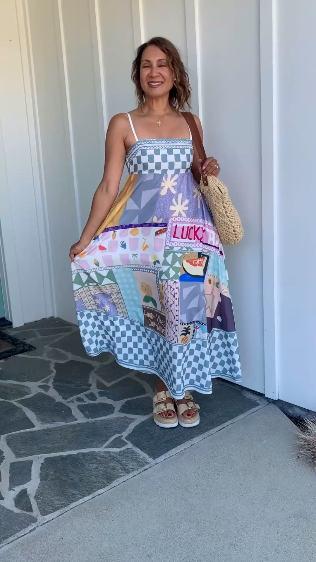 I love the summer sundress, and this one is affordable Amazon fine. No matter how long it’s been in my suitcase. It’s never wrinkled when I pull it out. I’ve worn it sightseeing and brunching, and it never disappoints. Style with a favorite pair of sandals, a raffia bag, and some simple jewelry for a casual look.

#LTKU #LTKOver40 #LTKTravel